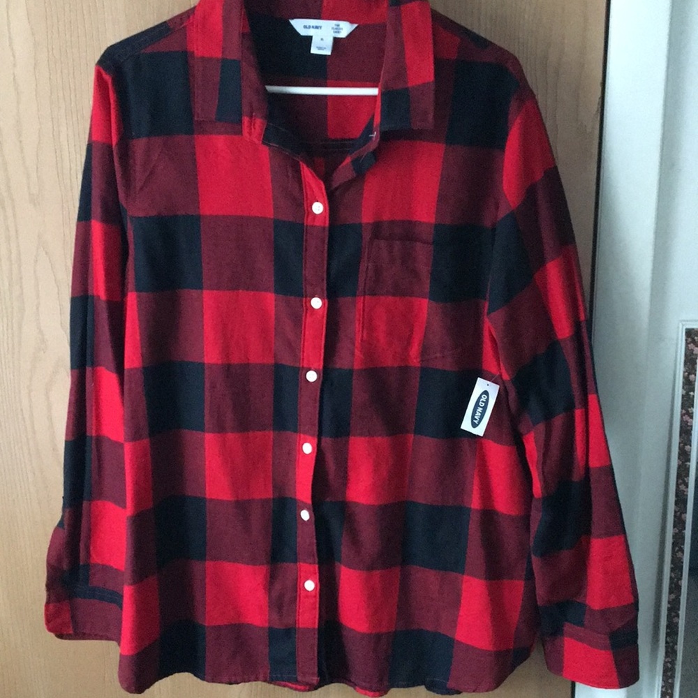 Old Navy Red & Black Plaid Shirt